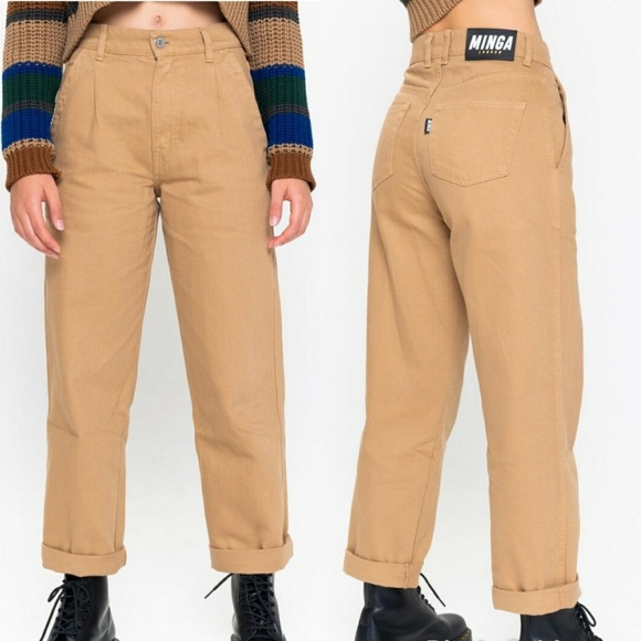 Slouchy Jeans In Honey Beige - Picture 2 of 3